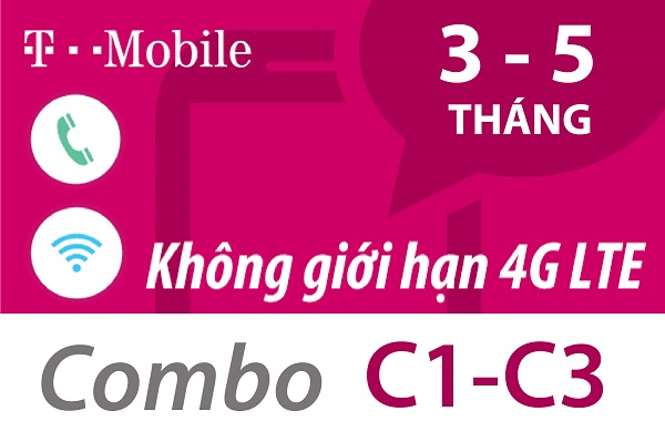 Sim Mỹ T-Mobile Combo dài hạn 3-5 tháng